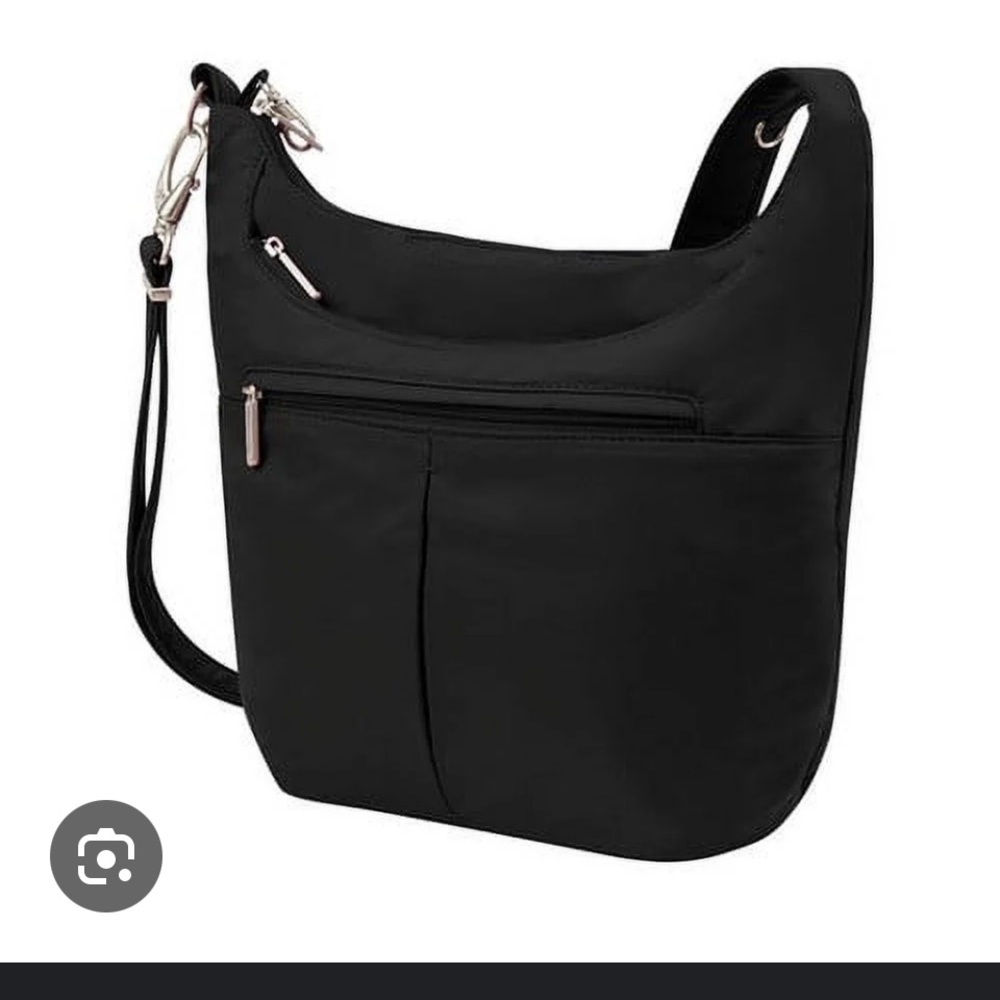 Travelon Classic Light Slouch Hobo Black Crossbody RFID Blocking Anti-Theft Trav